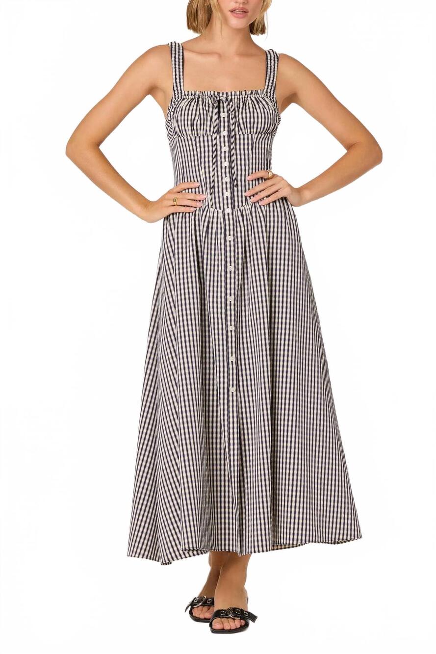 NEW ASTR temperance maxi dress in black gingham
